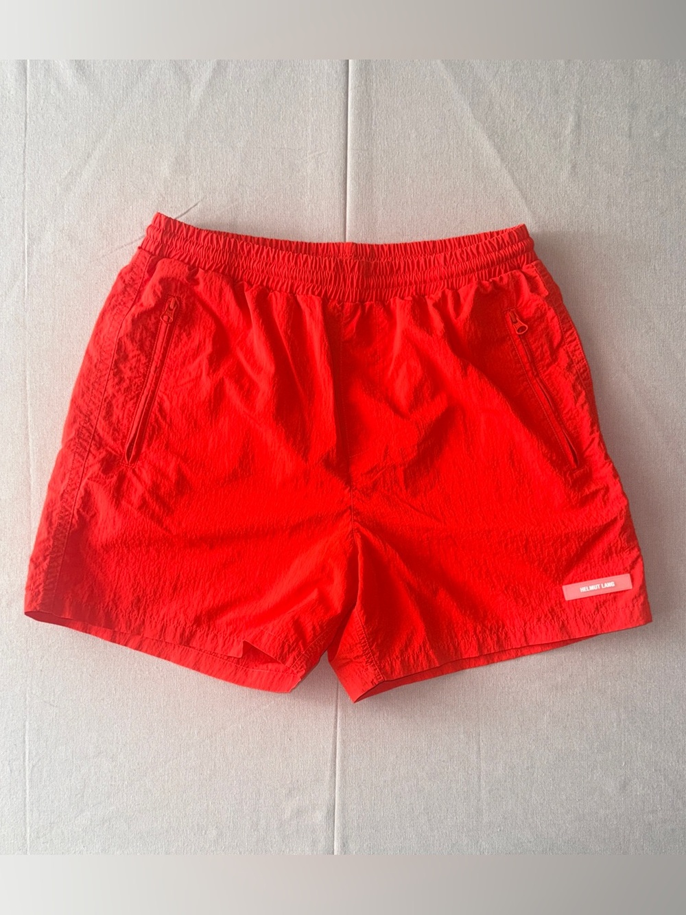 Helmut Lang Men's Lined Swim Trunks - Red